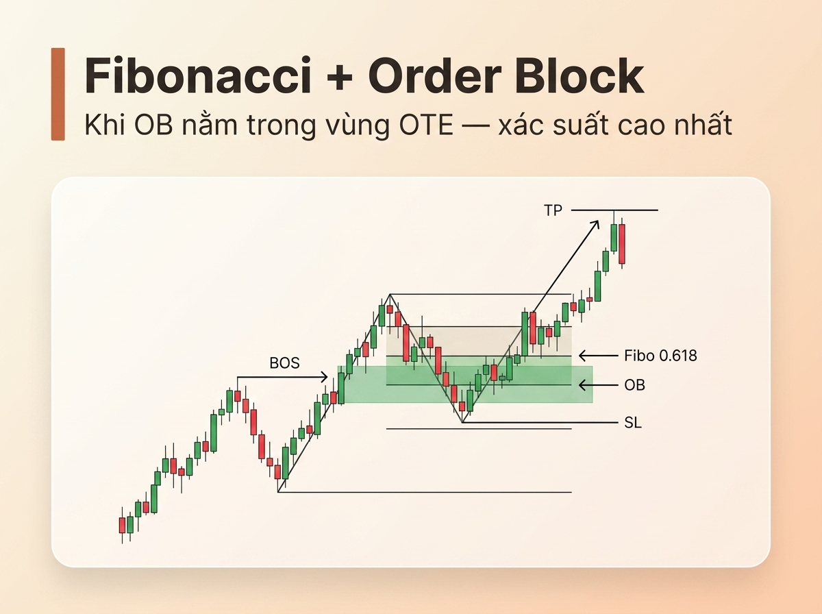 Sự hợp lưu hoàn hảo giữa OTE và Order Block.