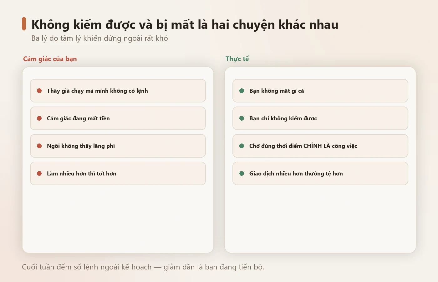 Không kiếm được và bị mất là hai chuyện khác nhau.
