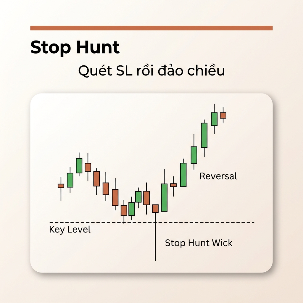 Wick below key level then strong reversal