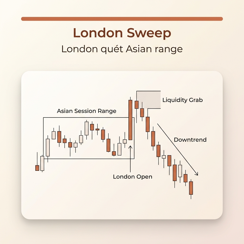 London session breaks Asian session high/low
