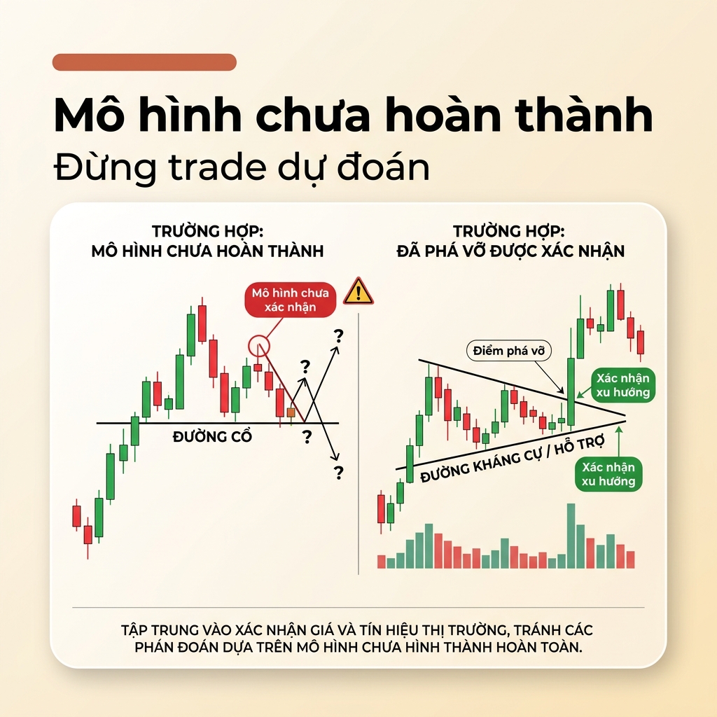 Mô hình chưa hoàn thành — Đừng trade dự đoán
