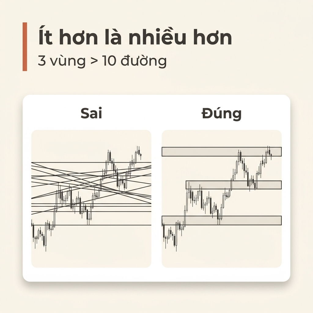 Ít hơn là nhiều hơn. 3 vùng quan trọng giá trị hơn 10 đường.